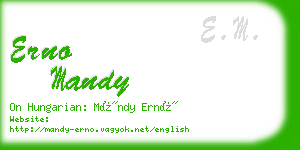 erno mandy business card